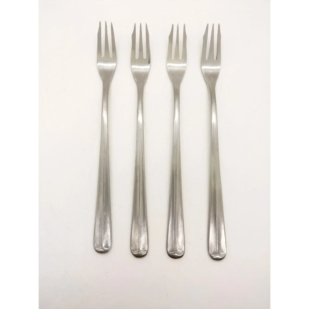 4 Supreme by Towle Liberty Bell Stainless Cocktail Seafood Pickle Forks Lobster